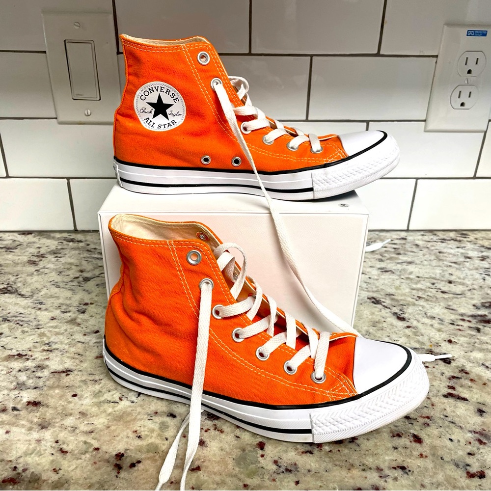 Converse Chuck Taylor Orange High Top Sneakers M 6 / W 8